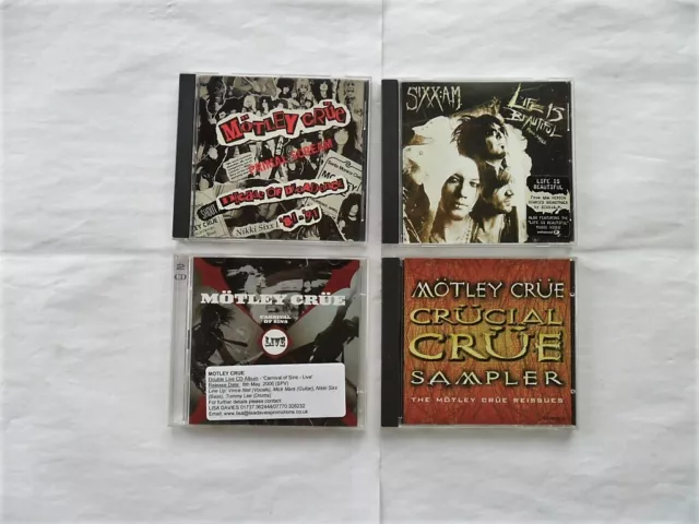 MOTLEY CRUE + SIXX A M Rare CD PROMO,Metallica Iron Maiden Guns N Roses Skid Row