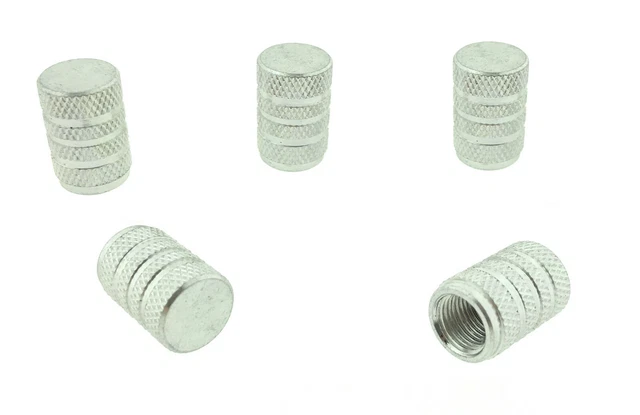 5x Tappi Valvole Argento Alluminio Tappo Valvola Bicicletta MTB Moto Auto AUTO VS