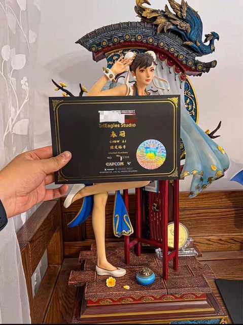 Street Fighter Tes Chun Li Blue Cheongsam 1/4 Tattoo Figure