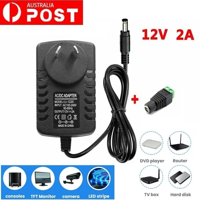 2A Adapter Charger Power Supply 240V to DC 12V For LED Strip Lights CCTV Camera