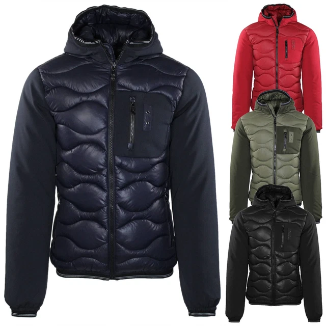 Giubbotto Uomo Invernale Metà Felpato Piumino Giubbino con Cappuccio Bomber Slim