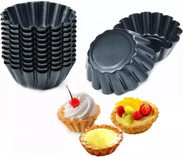 Comius Sharp Muffin Form, 12 Stück Mini Tarteform Aus Kohlenstoffstahl, Kuchenfo