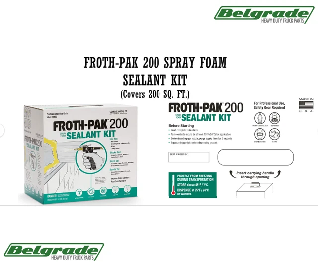 FROTHPAK SEALANT 200 Spray Foam Sealant Kit, 200 sq ft w/ 9 ft hose