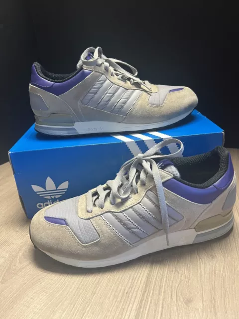 Adidas ZX 700 Mens Running Shoes Sneakers Size 9.5 Grey & Violet & Purple 2009
