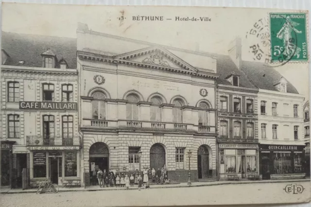 Bethune 62 CPA Hotel City Coffee Maillart Cartoon Good Condition 1907