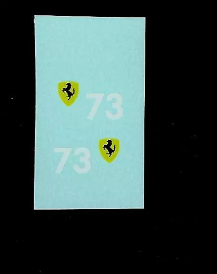 MATCHBOX TRANSFERS/DECALS - 73b FERRARI RACING CAR