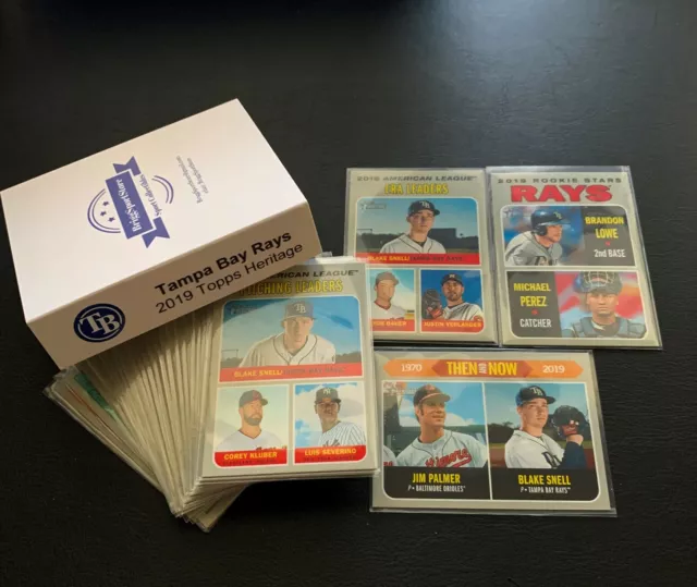 2019 Topps Heritage Tampa Bay Rays Team Set (1-725) +Inserts (27 cards) GIFT BOX