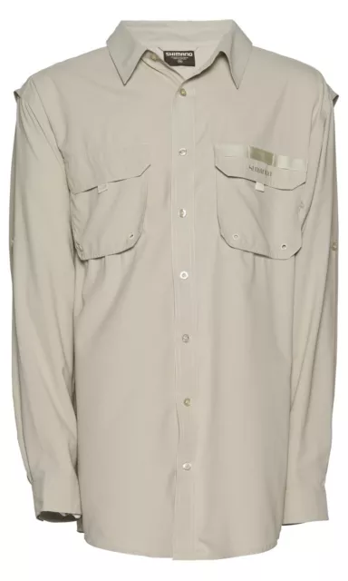 Shimano Vented Shirt Fishing Shirt Long Sleeve Oatmeal Colour