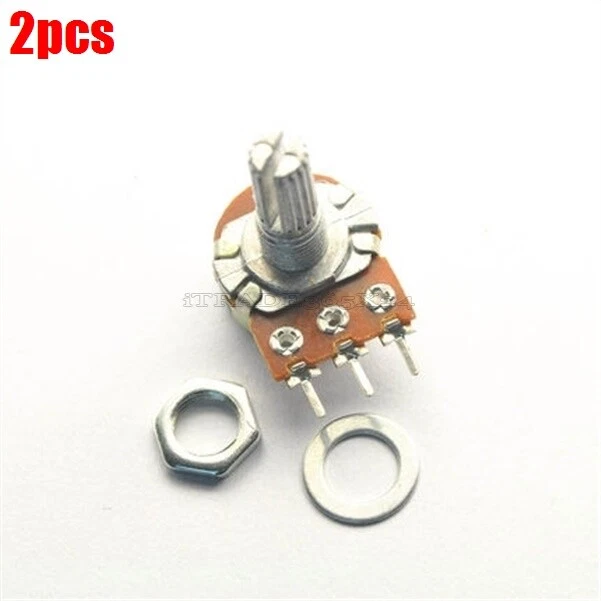 2PCS ROTARY POTENTIOMETER 10K Ohm Panel Pot B10K Linear Taper New Ic cb ...