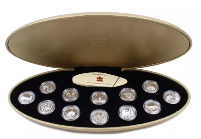 1999 Canada Millennium 12 coin 25 Cents Proof Sterling Silver Set