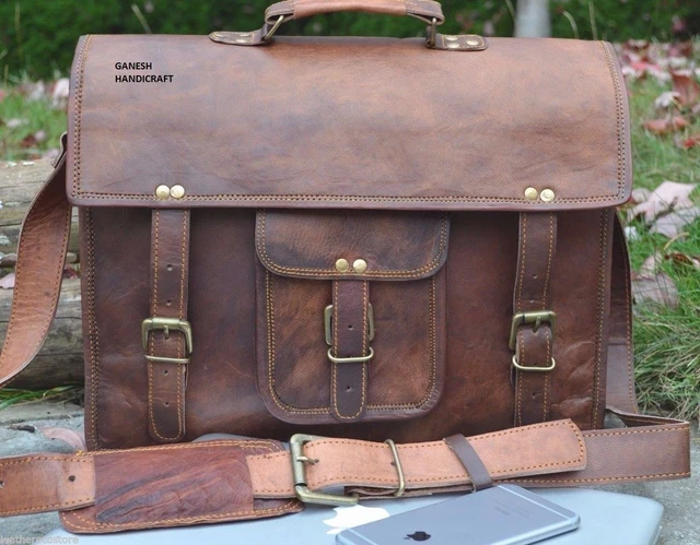 Neuf Homme Cuir Sac Mallette Messager Ordinateur Portable Sacoche Vintage Style