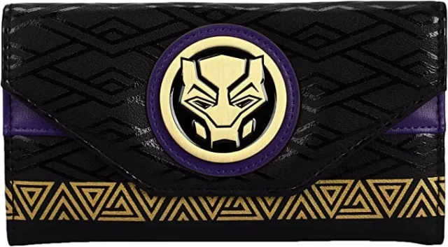 New with Tag Bioworld Marvel Black Panther Wakanda Forever Bi-Fold Wallet