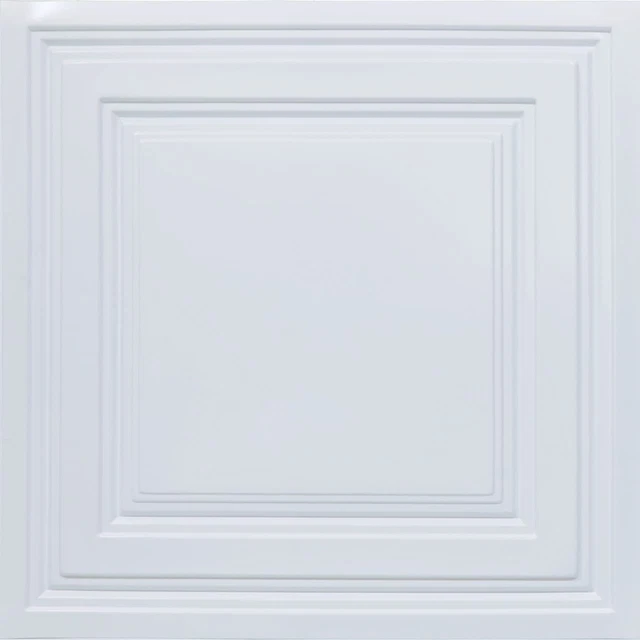 Art3D 12-Pack PVC Drop Ceiling Tiles, Glue up Ceiling Tiles,2'X2' 48 SF