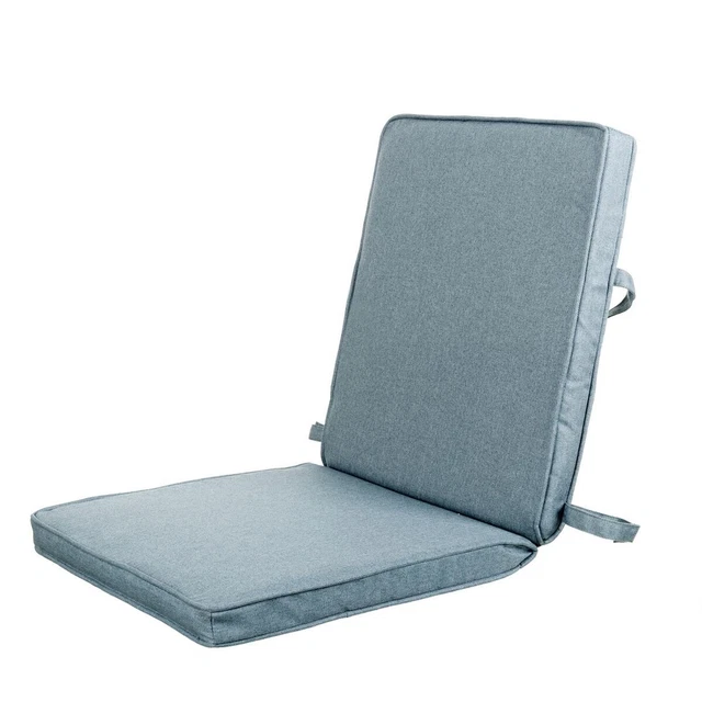 ROOM99 Galette De Chaise Carmen En Coton Gris Foncé - Coussin D'Assise Rembourré 40 X 40 X 4,5 Cm Avec Rubans Et Attaches Antidérapantes, 1 Pièce