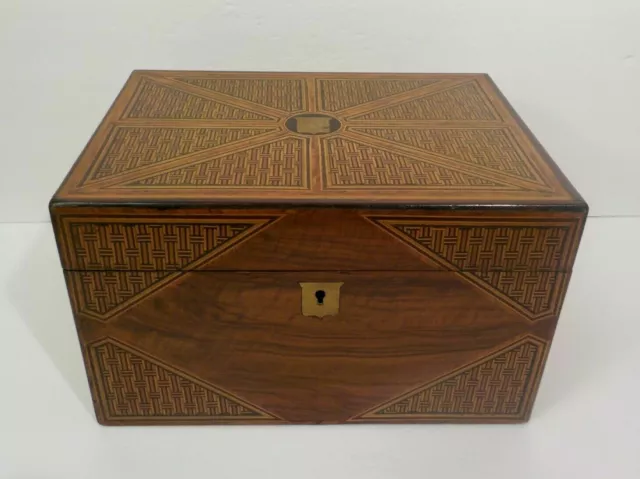 19th Century English Inlaid & Banded Sewing Box, 1870-1880 (#2)