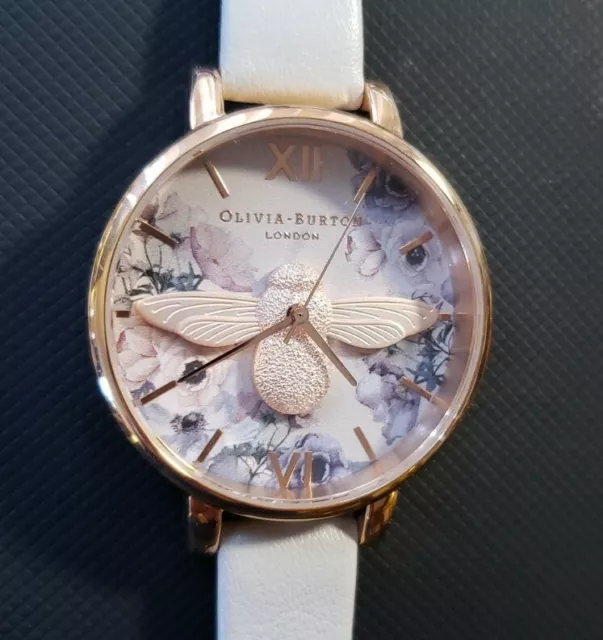 Olivia Burton Aquarelle Florals Montre Avec 38m Visage Avec 3D Bee 2