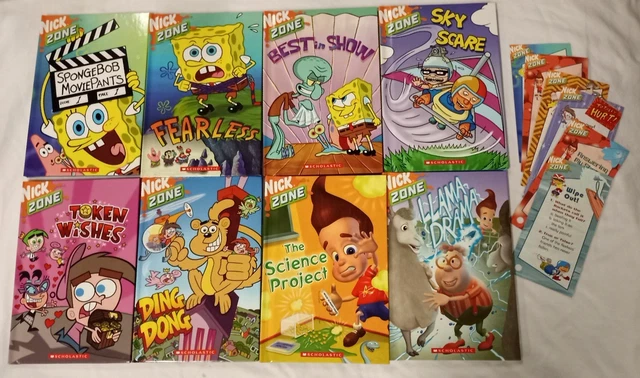 8 NICK ZONE Nickelodeon Scholastic Hardcover Book Lot SpongeBob Jimmy ...