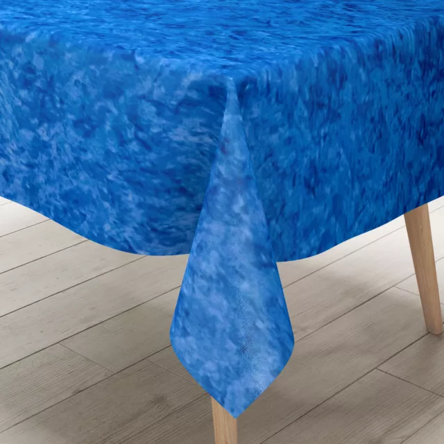 KEVKUS Nappe de Table en Toile Cirée C142602 Marbré Bleu Carré Rond Oval