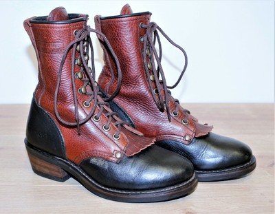 Boots Boots Bottines femme à lacets DOUBLE H cuir noir 8M US 6,5 UK 40 EUR 
