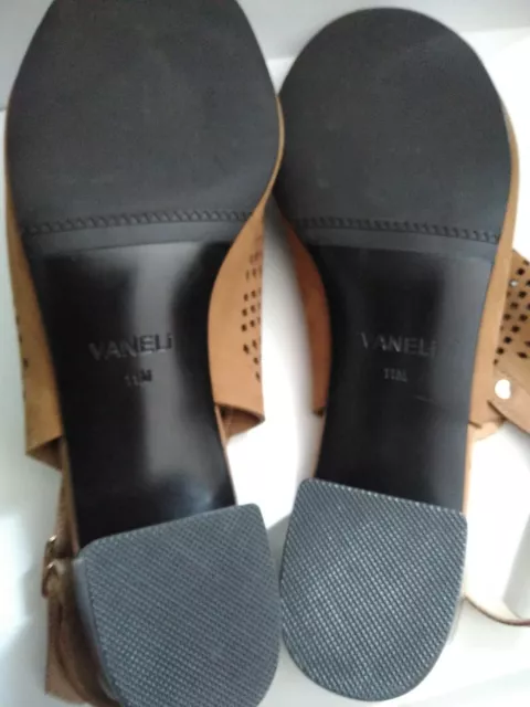 Vaneli Women's Ladies Sandal Size 11 Peep Toe Perforated Sling 3