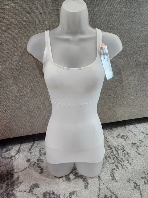 NAOMI & NICOLE Waist Shaping Tank 7503 White Small Firm Compression ...