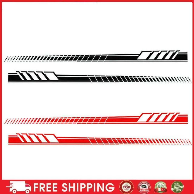 2pcs Car Auto Body Stickers Long Stripe Side Skirt Decoration Vinyl Decals