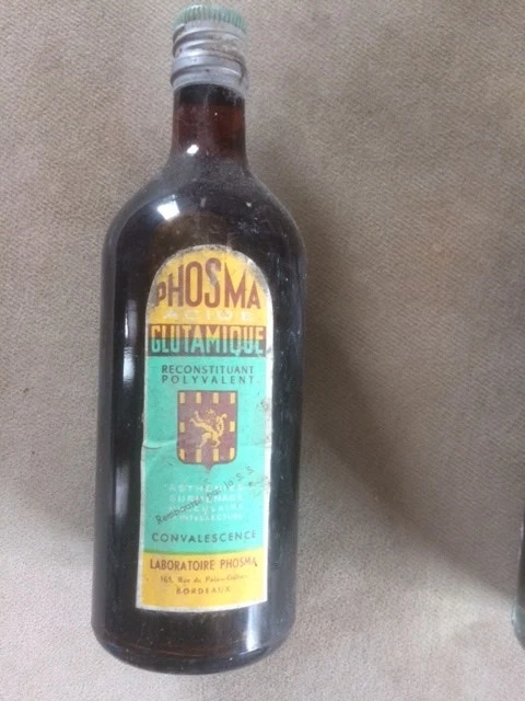 Antike Flasche Wirkstoff Phosma Glutamique Voll Medizin Antike