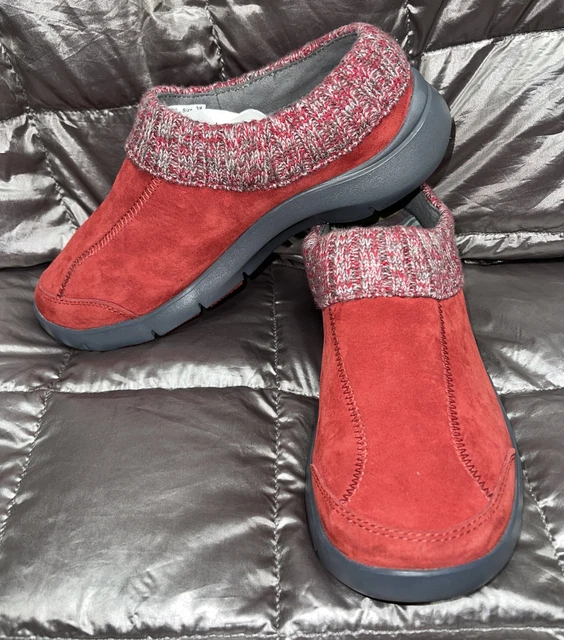 Dansko Womens Slip On Clogs Shoes Red Leather Upper Size 38