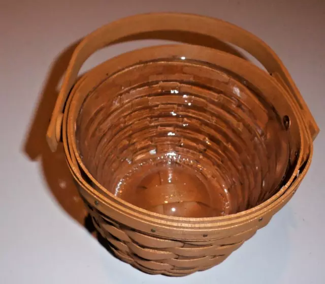 Longaberger Basket With Plastic Protective Liner Moving Handle