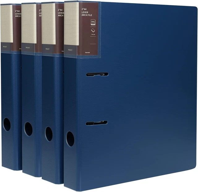 A4 Lever Arch FilesPack of 4,2 Rings,50mm Spine Lever Arch Files Folder,A4 for