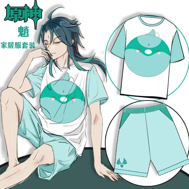 Genshin Impact Xiao Summer Anime Short Sleeve Shorts Leisure Wear Pajamas