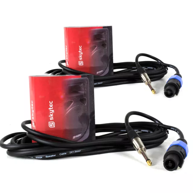 2x Speaker 5M NL2 Male to 6.3mm Jack Mixer Desk Cable Essex