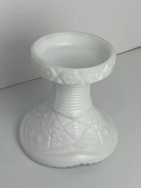 Vintage McKee Milk Glass Punch Bowl Base Stand The Concord Pattern 1940s