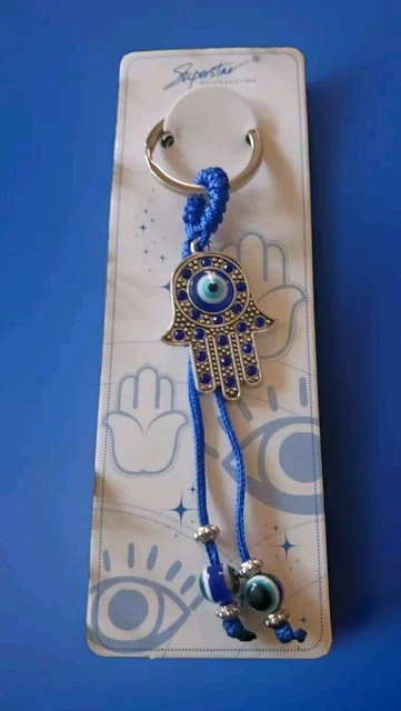 FABACH Mano della Fatima Portachiavi Hamsa – Mano Fatima Auto Ciondolo – Mano protettivo della Fatima portafortuna – Amuleto per la protezione contro gli occhi malvagi Evil Eye
