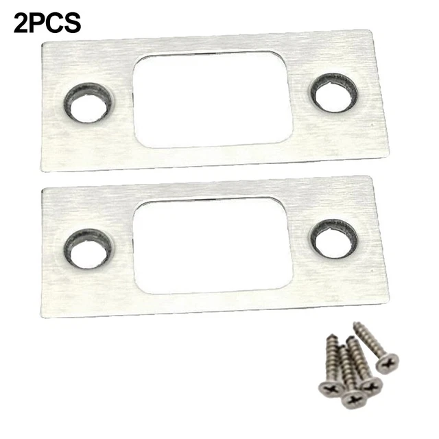 Pack de 2 plaques de frappe pêne dormant fiables et durables en acier inoxydabl