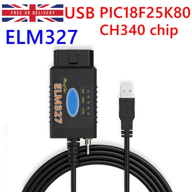 OBD ELM327 FORScan OBD2 USB Adapter for Windows, ELMconfig Scanner with MS  CAN/HS CAN Switch for F150 F250 Car and Light Truck, Diagnosis on Windows  with V1.5 PIC18F25K80 Chip 