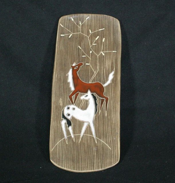 Fratelli Fanciullacci, céramique aux chevaux, plaque murale vide poche, ca 1960