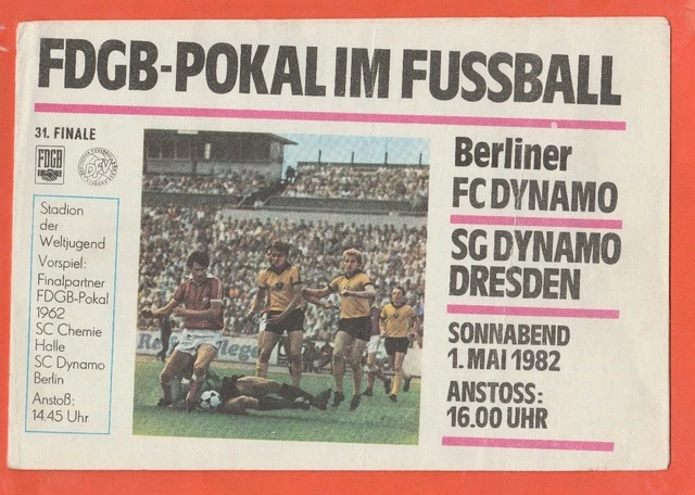 ORIG.PRG FDGB Pokal 1981/82 FINALE BFC DYNAMO BERLIN SG DYNAMO
