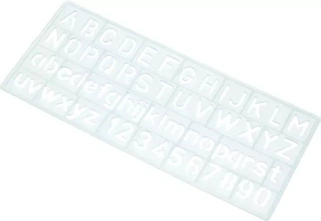 Westcott E-10610 00 Lettering Stencil Lowercase Uppercase and Numbers 10 mm Blue