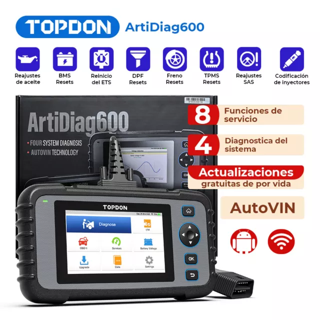 TOPDON AD600 Diagnostica Auto Professionale Scanner OBD2 AutoVIN 4 Sistema VW