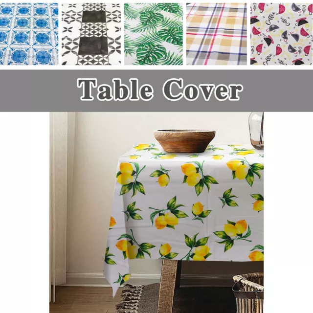 52"x52"Vinyl Tablecloth Heavy Duty Flannel Backed Waterproof Oilproof Tablecover