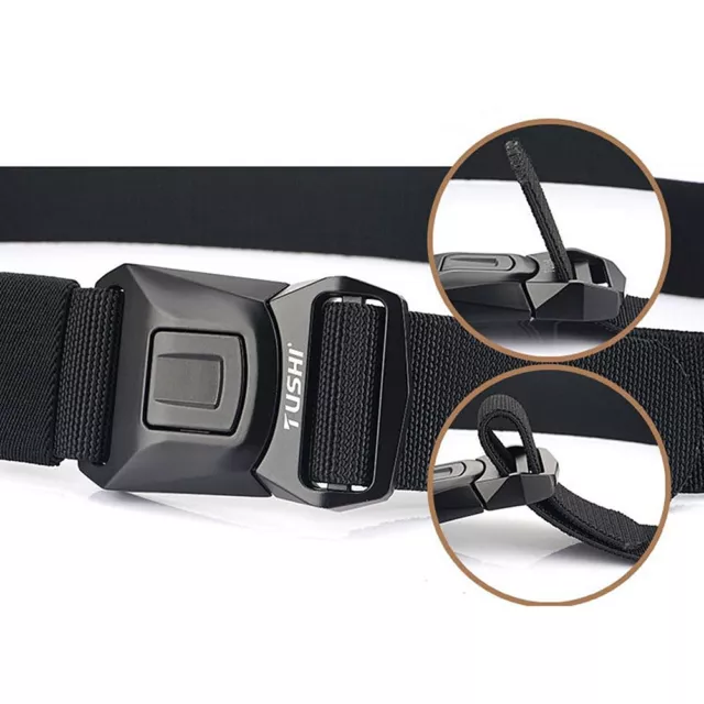 Mens Nylon Belt Waistband Quick-Release Buckle Quick Drying Elastic 4cm Width 2