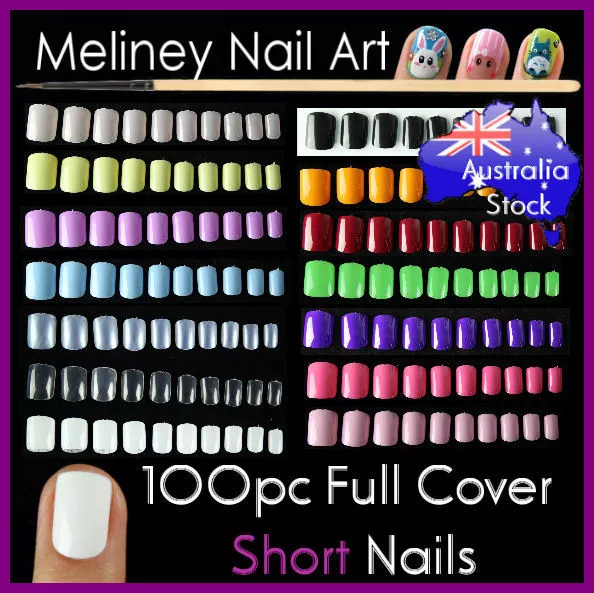 100pc Short Full Cover Nail Tips Manicure False Art Acrylic Gel nails Artificial