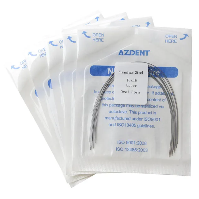 AZDENT Dental Orthodontic Oval Stainless Steel Rectangular Arch Wires 14 Sizes