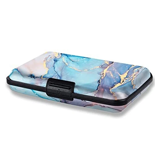 Credit Card Holder, Mini Blocking Aluminum Wallet Slim Metal Hard Case Travel