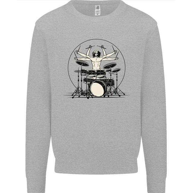 Virtruvian Drummer Funny Drumming Drum Mens Sweatshirt Jumper