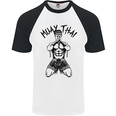 Muay Thai Fighter Mixed Martial Arts MMA Mens S/S Baseball T-Shirt