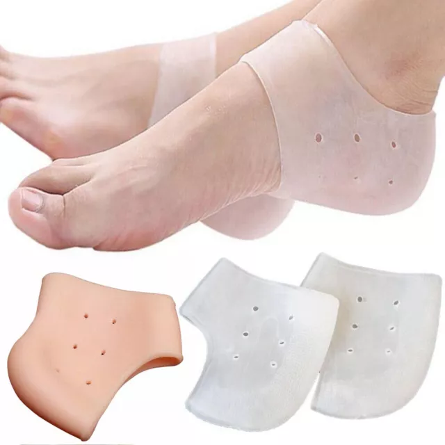 1Pair Silicone Gel Heel Protector Anti-cracking Pain Relief Cushion Pads UK