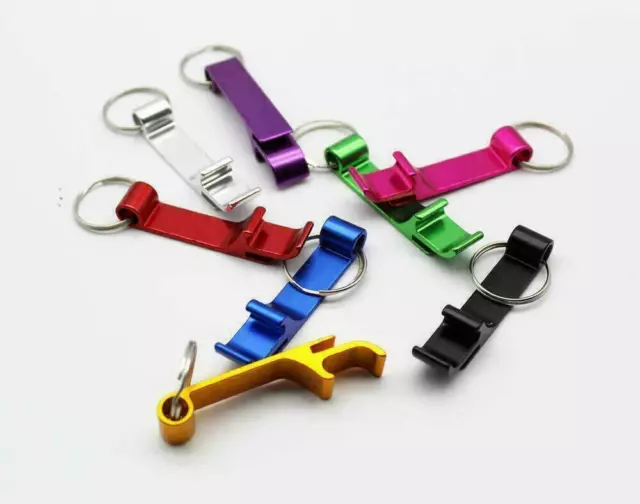 8X 4 in1 Mini Bottle Opener Tools Key Ring Chain Metal kitchen Beer Bar Tool 2