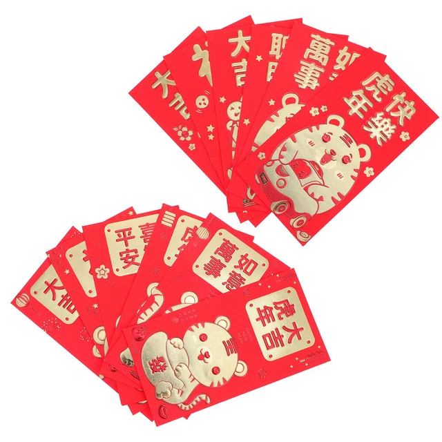 60 2022 Año Nuevo Chino Sobres Rojos Año Chino Hong Bao Lai See